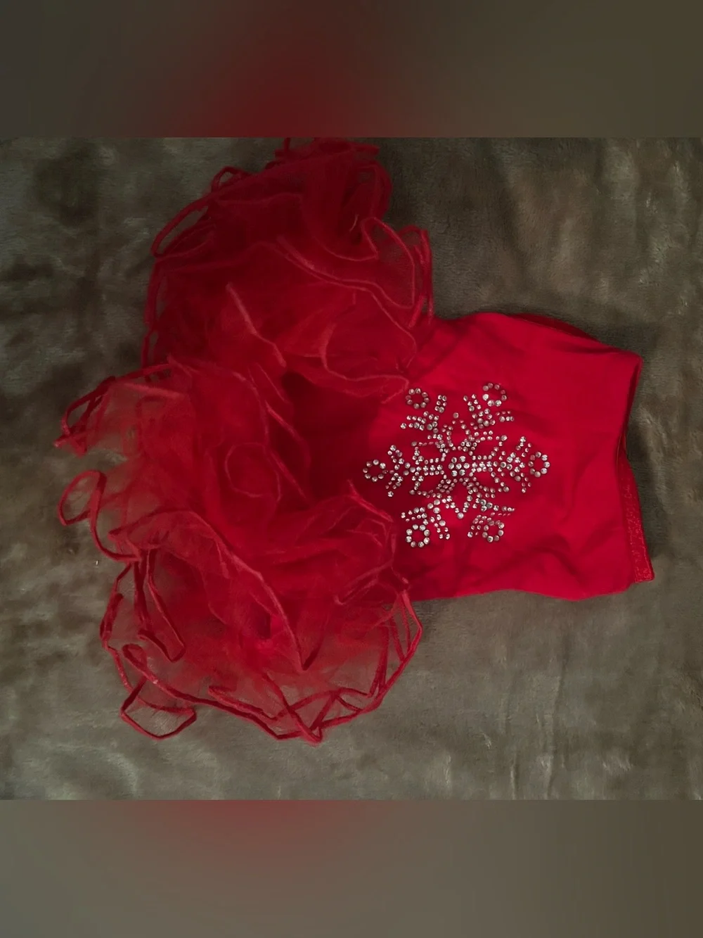 Small Red Ruffle Tutu Dog Dress